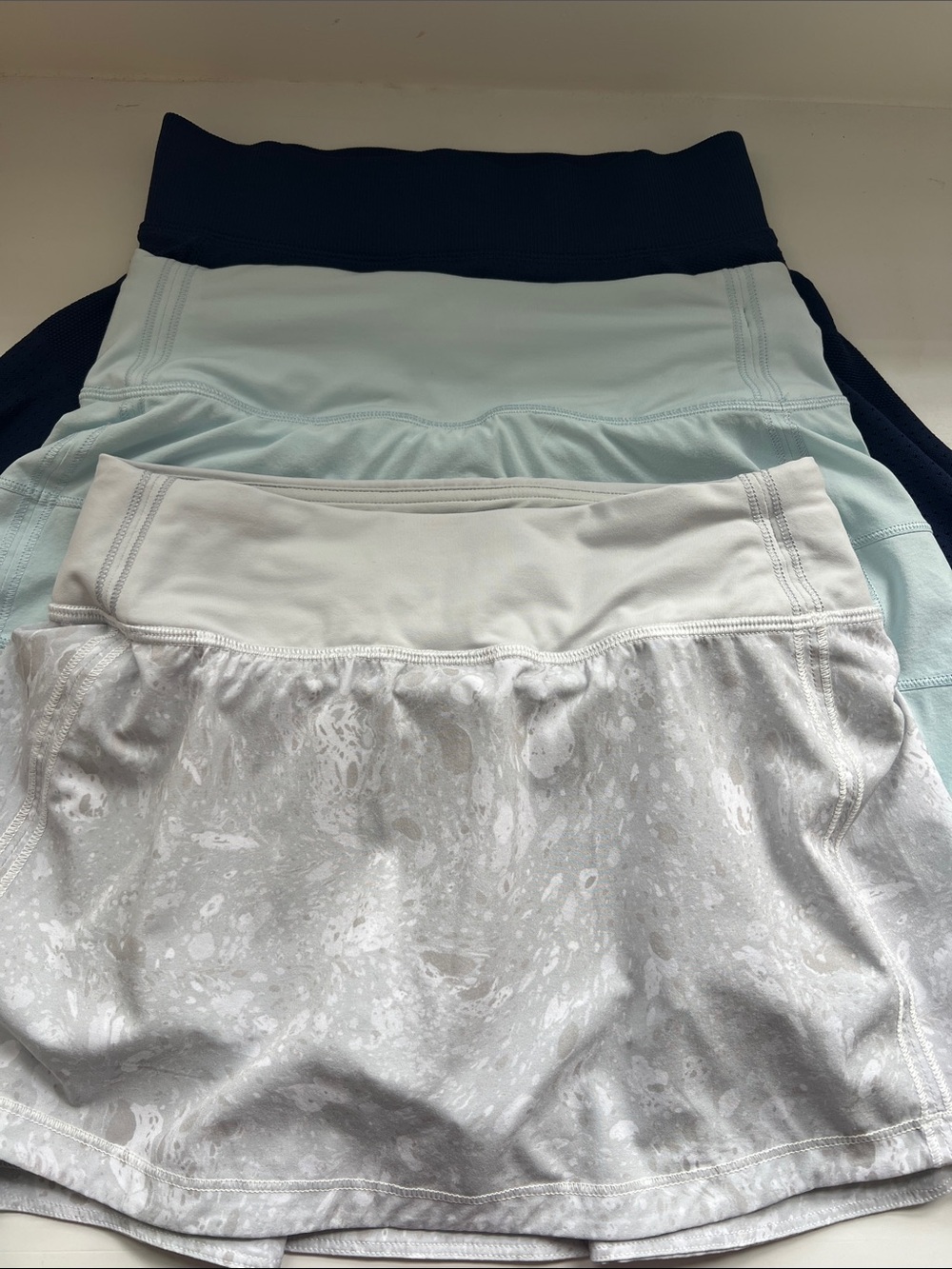 Girls' Lululemon Skort Trio Pack — Grey, Light Blue, Navy